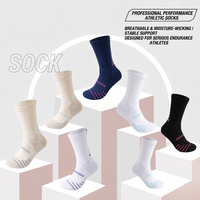 Chaussettes de sport rembourrées, chaussettes de compression Elite pour le basketball, chaussettes respirantes pour la course à pied, le cyclisme et les activités athlétiques pour hommes