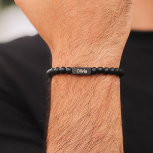 Cynya braccialetto di perline da uomo personalizzato con nomi per bambini regalo di <span class=keywords><strong>Natale</strong></span> alla moda per papà marito nonno padre fratello di diritto - Product Image 2