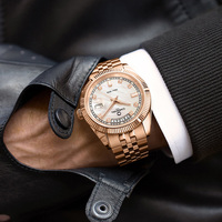 Montre pour homme CARNIVAL en acier inoxydable avec mouvement à quartz, cadran en cristal saphir et boîtier de 40 mm, style sport et affaires