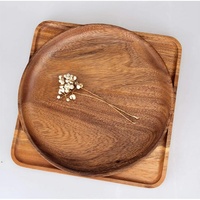 ASSIETTE EN BOIS Ensemble d'assiettes à dîner en bois d'acacia 2 pièces de 10 pouces Planches de charcuterie pour plats Assiette Assiettes de chargeur en bois