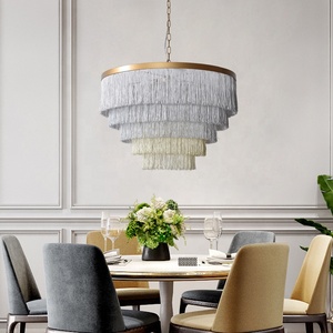 <span class=keywords><strong>Lampadario</strong></span> Moderno Decorativo con Cerchio Dorato in Macramè - Product Image 1