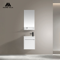 Vasque de salle de bain murale moderne blanche sur mesure de 24, 30 ou 36 pouces, résistante à l'eau, pour hôtel, avec meuble miroir