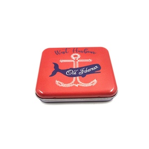 Boîte en métal carrée à charnière pour menthes, petite boîte en fer blanc imprimée, fabriquée en Chine - Product Image 1