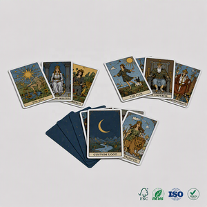 Servizio di Stampa Personalizzata di Mazzi di Tarocchi con Design a Cielo Stellato Blu Navy, <span class=keywords><strong>Carte</strong></span> con Angoli Arrotondati e Un Lato con Logo Riservato - Product Image 1