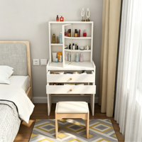 Offre Limitée : Ensemble Coiffeuse en Bois Durable avec Miroir Rabattable, Idéal pour Dressings et Chambres