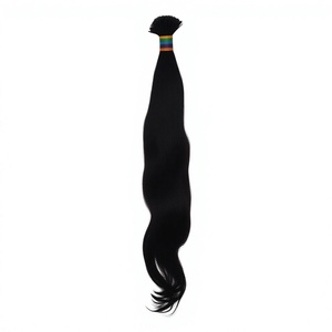<b>Top</b> Grade Tamil Nadu Indian Temple Virgin Remy I-Tip Double Drawn <b>Silky</b> Straight Hair Extensions 100g Raw Human Hair for Weaves - Product Image 4