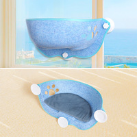 Hamac de fenêtre pour chat en suède, fixation par ventouses, durable, confortable, lit suspendu, nid de bain de soleil, lavable, pliable, gain de place