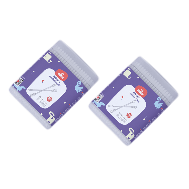 Хлопковые ватные палочки для детей, 2 головки, одобренные CE, Amiami