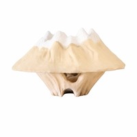 Sculpture de sommet de montagne en bois sur mesure, statue de crête enneigée sculptée à la main, service de fabrication OEM pour projet de hall d'hôtel