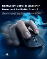Ratón para Juegos SMAILWOLF M9/M9 Pro, Sensor PAW3311, 12000DPI, 1000Hz de Frecuencia de Sondeo, Tri-Modo, Luz RGB, 70g, Ratón Inalámbrico Ligero