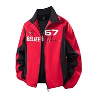 Blouson Bomber Réversible Homme Imprimé Fin en Toile Style Américain Luxe Léger Streetwear Color-block Nouvelle Collection Printemps Taille Européenne