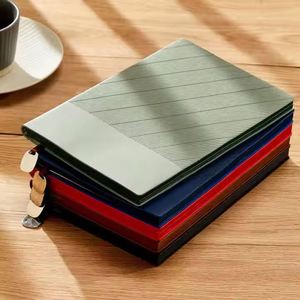 A5 Spliced Notebook Gift Box Set - High-Quality Appearance Business Office Creative Soft Leather Cover <b>Diary</b> with Logo Embossing - Product Image 2