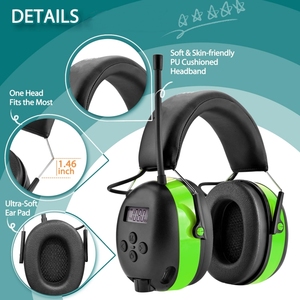 Audífonos de Seguridad con Radio y Pantalla Digital, Auriculares con Radio para Teléfono Inteligente, Protector Auditivo - Product Image 5