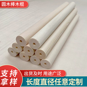 Varillas redondas de madera de pino con rosca para uso en tiendas de campaña y como perchas para ropa. - Product Image 2