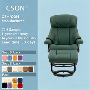 Nouveau canapé pivotant en cuir de luxe pour chambre et appartement, fauteuil inclinable manuel avec ottoman - Product Image 1