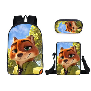 Yüksek Kaliteli Hayvanat Bahçesi Sırt Çantası 3 Parça Set - Sırt Çantası, Okul Çantası, Öğrenci Kalem Kutusu, Küçük Omuz Çantası - Toptan - Product Image 3