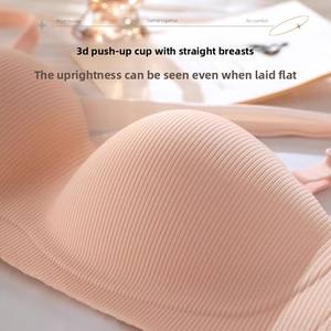 Sujetador sin cables cómodo para todos los días para mujer, sin rastro, sólido, pequeño pecho, correas ajustadas, tejido de punto, Copa llamativa, dulce - Product Image 3
