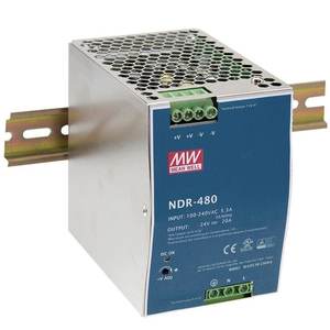 Fuente de Alimentación Mean Well NDR-480-48 de 480W y 48V CC, Montaje en Riel DIN, Salida Única, Industrial - Product Image 1