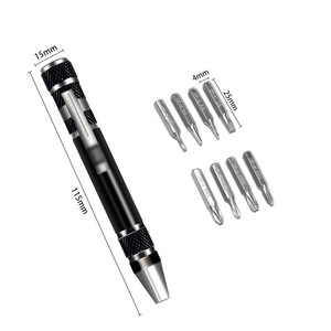 Tournevis multifonctionnel 8 en 1 en alliage d'aluminium avec embouts magnétiques pour la réparation de téléphones portables - Product Image 1