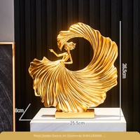Décoration artistique moderne simple et dorée en résine pour le salon, objets décoratifs pour armoire à vin, meuble TV