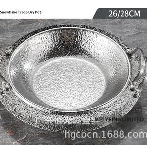 Venta caliente transfronteriza Rusia 304 patrón de martillo de acero inoxidable olla seca estilo japonés coreano cangrejo Tom Yum sopa ollas - Product Image 4