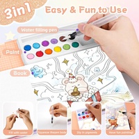Kinder-Aquarellbuch Lehrreiches Aquarell-Malbuch Malset DIY Graffiti-Malbuch mit Pigmenten und Stift
