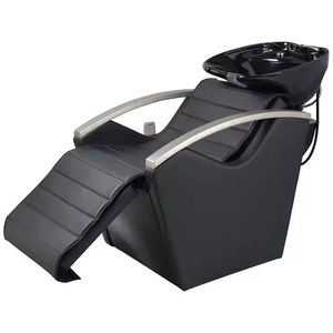 Chaise de shampooing en cuir synthétique moderne avec fonction de lavage du dos et de massage pour salon de coiffure - Product Image 6