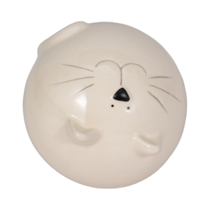 Statuetta di Gatto in Ceramica, Scultura Sferica Decorativa in Gres per Mensole o Tavolini da Caffè - Product Image 6