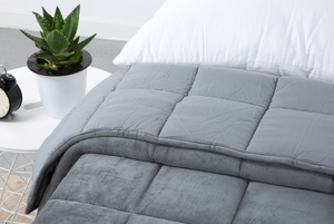 Gewogen Deken Set Grijze Ruit Volwassenen Ergotherapie Angst Slapeloosheid Agitatie Autisme Adhd - Product Image 3