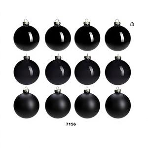 <b>Black</b> Glass <b>Christmas</b> Tree Ornaments Matte Shiny Clear Ball <b>Decorations</b> for Home Thanksgiving Party Holiday Gift - Product Image 1