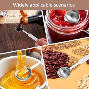 Cuillère doseuse individuelle en acier inoxydable avec long manche, 5 ml (1 cuillère à café) ou 1/3 cuillère à soupe, modèle personnalisé - Product Image 4