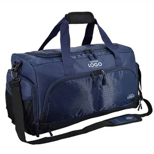 Bolsas de gimnasio impermeables de gran capacidad con logotipo personalizado, bolsa de lona deportiva multifunción, bolsa de viaje de corta distancia independiente para zapatos