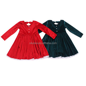 批发高品质天鹅绒面料时尚长公主儿童女孩派对礼服 - Product Image 6