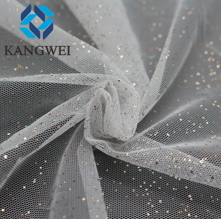 Elegant Sequined Wedding Dress Vải Lưới Vải Tuyn 100% Polyester Bán Sỉ Dệt May Nhà Máy
