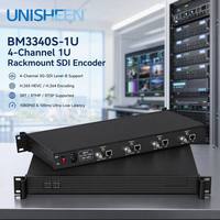 Unisheen BM3340S-1U Transmisor de Red IP Profesional de 4 Canales H.265 1080P 60FPS SDI a IP, Compatible con SRT para Transmisión en Vivo para Iglesias