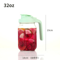 Ensemble de carafes en verre borosilicate résistant pour eau bouillante et froide, 32oz/64oz, tasses anti-fuite pour la maison et le bureau