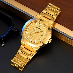 Reloj cronógrafo redondo para hombre, reloj de pulsera de lujo de acero inoxidable, reloj de cuarzo resistente al agua 30M - Product Image 1