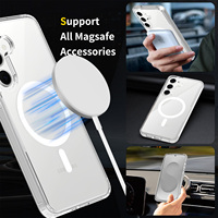 Étui de téléphone magnétique transparent HD en PC rigide anti-rayures de 2,0 mm pour Samsung S25 Fe S24 Plus S23 Ultra S22 S21 A56 A55 A35 A25 A05 A16