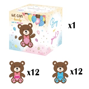 DAMAI <span class=keywords><strong>Boy</strong></span> Girl Baby genere rivela il tema del partito vota l'urna elettorale con giochi di schede elettorali dell'orso bruno per forniture per feste - Product Image 5