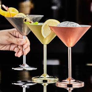 <span class=keywords><strong>Verre</strong></span> à cocktail <span class=keywords><strong>Martini</strong></span> coloré personnalisé avec logo, 240 ml (8 oz), en acier inoxydable 304, durable, sur pied, type Gabalot, pour desserts, bars et fêtes - Product Image 2