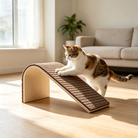 Grattoir pour chat 3D classique et écologique en liège naturel, antidérapant, durable, biodégradable, réduction du bruit, en carton
