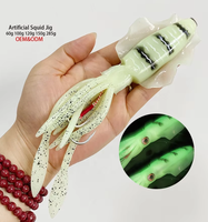 Nouveau leurre de pêche souple lumineux en forme de pieuvre de 60g et 15cm, appât pour calamars, jig lent, jig artificiel pour calamars