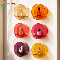 Étagère flottante murale en acrylique teinté coucher de soleil personnalisée, présentoir décoratif pour parfums, présentoir de boutique, présentoir cosmétique