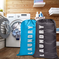 Sac à linge en nylon Rip-Stop écologique imprimé extra large OEM pour vêtements sales de voyage lavable en machine avec cordon de serrage