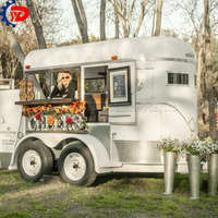 Chariot à glace mobile Vending Van Horsebox Vintage Horse Box Food Carts Trolley Kiosk Horse Trailer Bar