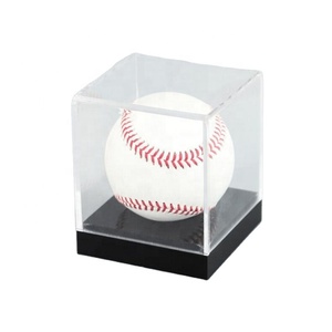 Clear Acrylic Baseball Box with Black Base