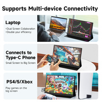 Monitor Portátil para Juegos de 15.6 Pulgadas, 1080P, 72% NTSC, Full HD, Extensor de Pantalla, Panel IPS, Reacondicionado, para Laptop