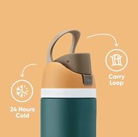 Bouteille d'eau isotherme légère et portable en acier inoxydable avec double embout de boisson pour étudiants, école et sport