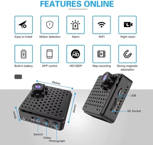 Caméra de surveillance WiFi sans fil la plus petite 1080p sphérique HD avec <span class=keywords><strong>vision</strong></span> <span class=keywords><strong>nocturne</strong></span> et option de stockage de données sur carte mémoire et batterie - Product Image 5