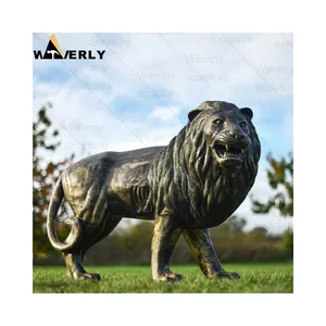 تمثال حديقة مصنوع يدويًا من Waverly عالي الجودة بتصميم مخصص تمثال حيوانات للحدائق في الهواء الطلق تمثال برونزي للإسدال المثير